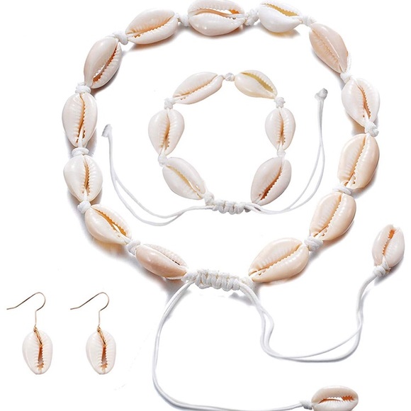 Shell Choker Necklace Set - Picture 1 of 5